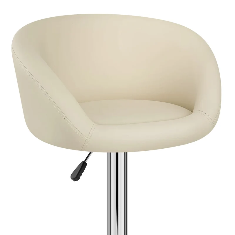 Chaise de Bar Faux Cuir Chrome - Eclipse Crème