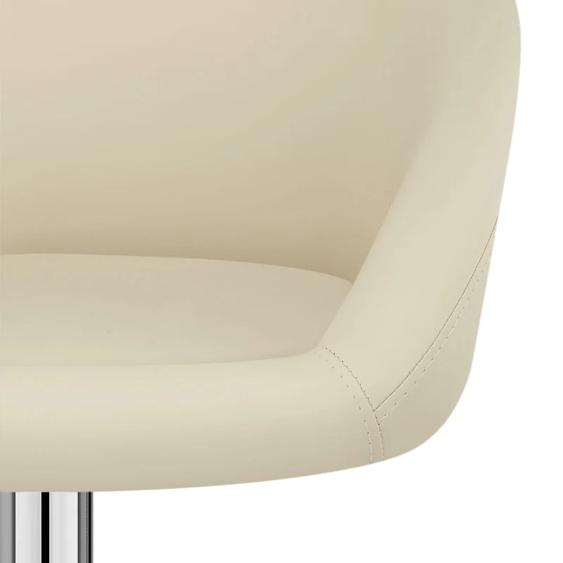 Chaise de Bar Faux Cuir Chrome - Eclipse Crème
