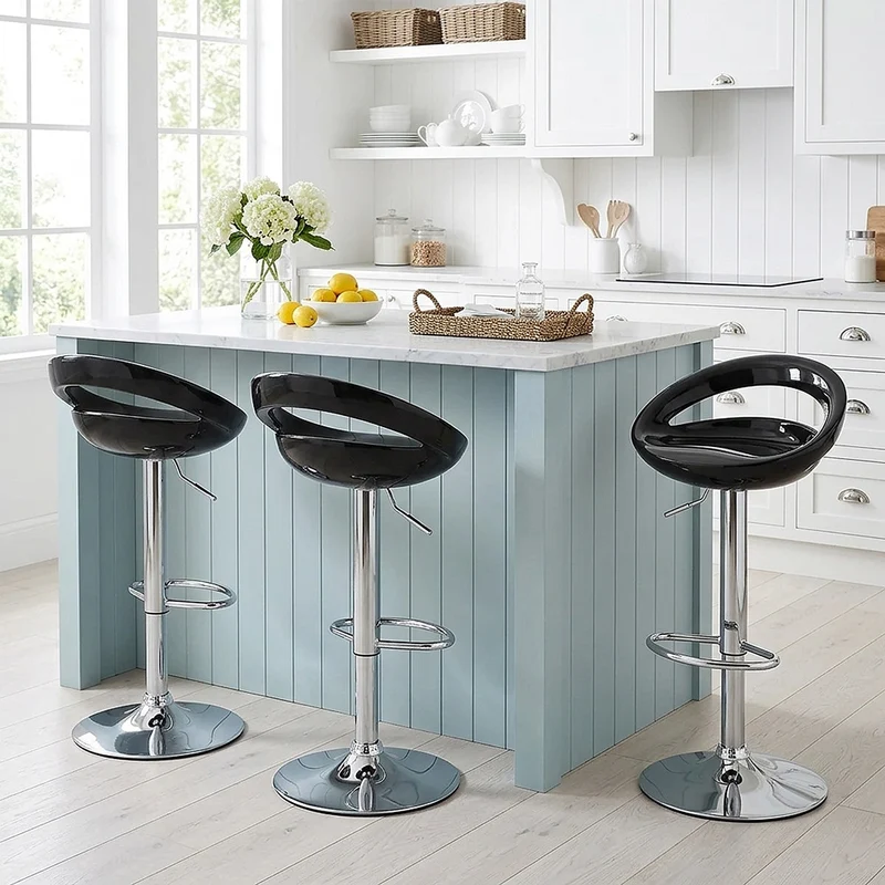 Chaise de Bar ABS Chrome - Crescent Noir