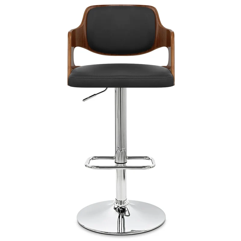 Chaise de Bar Bois Chrome - Amazon Noir
