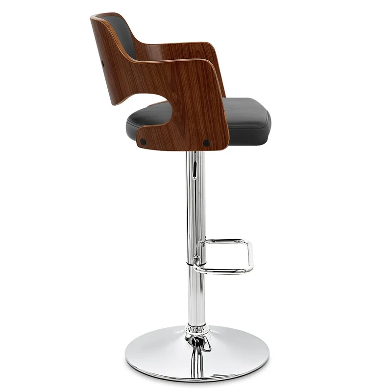 Chaise de Bar Bois Chrome - Amazon Noir