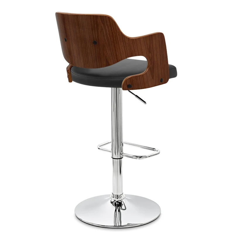 Chaise de Bar Bois Chrome - Amazon Noir