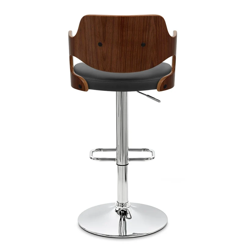Chaise de Bar Bois Chrome - Amazon Noir