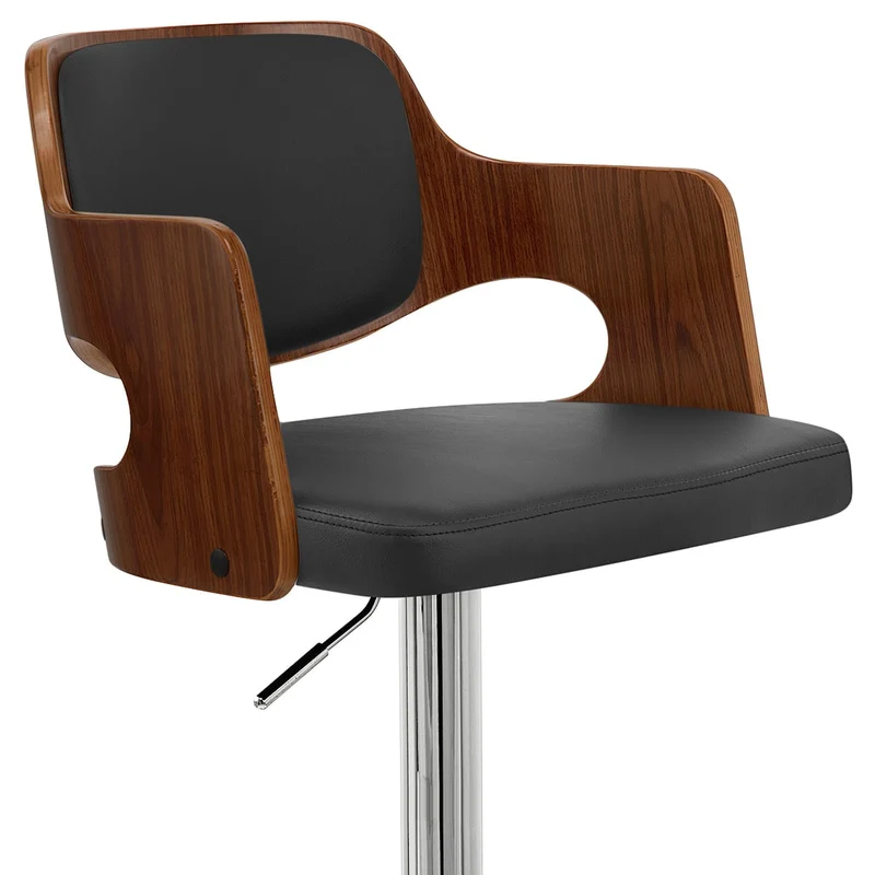 Chaise de Bar Bois Chrome - Amazon Noir