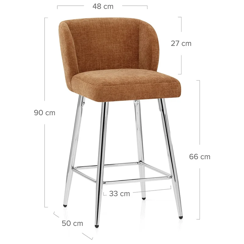 Tabouret de bar Tissu - Coast Marron
