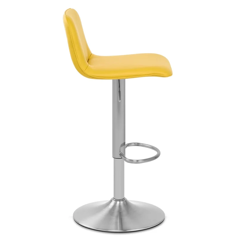 Chaise de Bar Faux Cuir Chrome Brossé - Cape Jaune