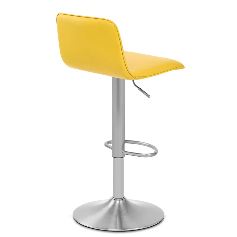 Chaise de Bar Faux Cuir Chrome Brossé - Cape Jaune