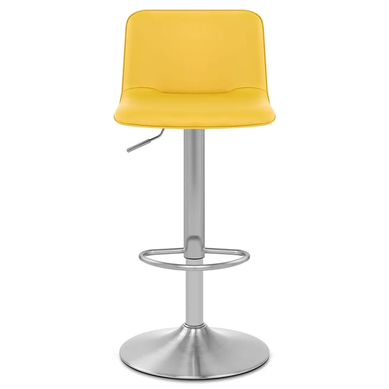Chaise de Bar Faux Cuir Chrome Brossé - Cape Jaune