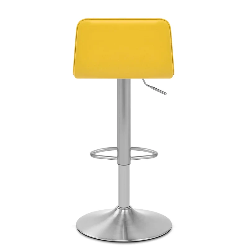 Chaise de Bar Faux Cuir Chrome Brossé - Cape Jaune