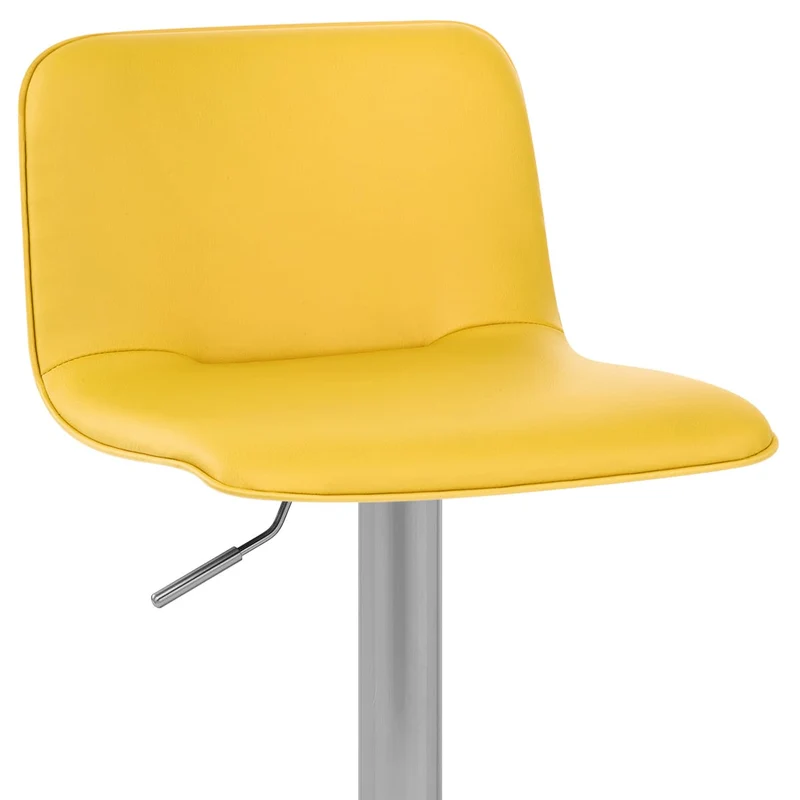 Chaise de Bar Faux Cuir Chrome Brossé - Cape Jaune