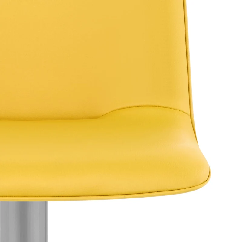 Chaise de Bar Faux Cuir Chrome Brossé - Cape Jaune