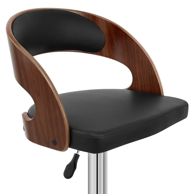 Chaise de Bar Bois Chrome - Eve Noyer Noir
