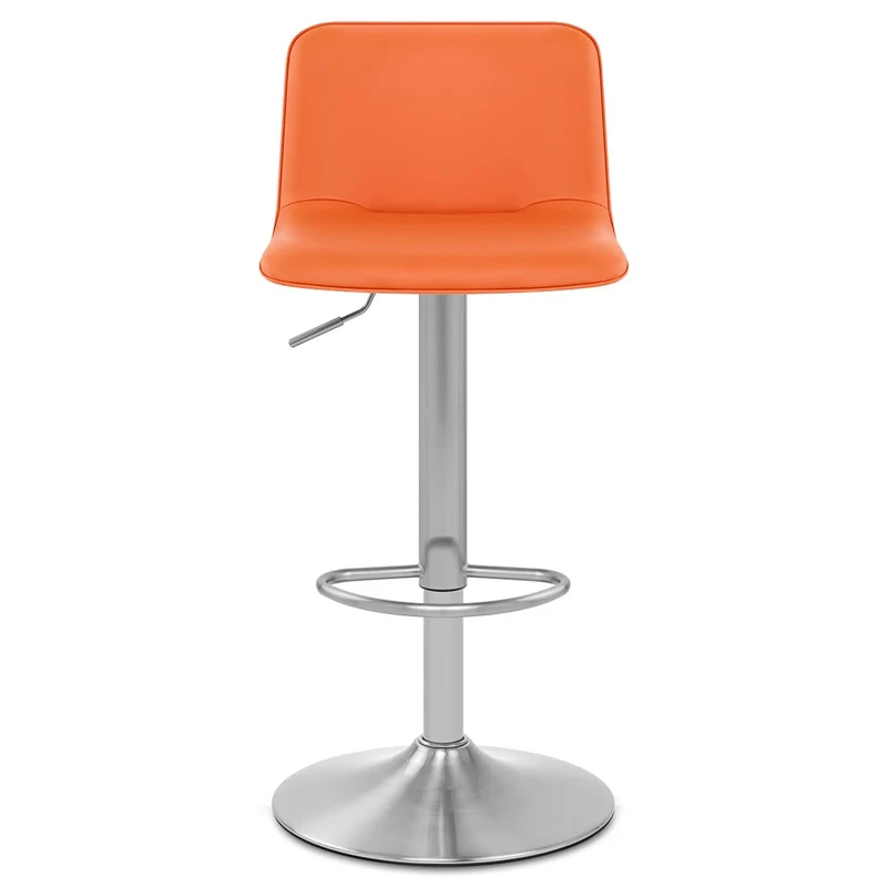 Chaise de Bar Faux Cuir Chrome Brossé - Cape Orange