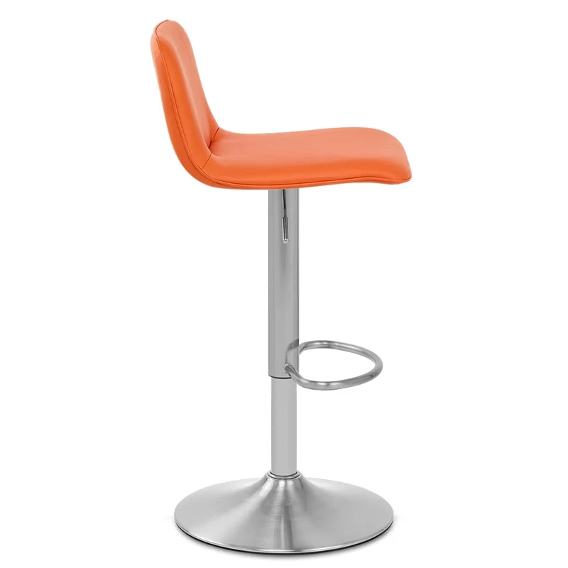 Chaise de Bar Faux Cuir Chrome Brossé - Cape Orange