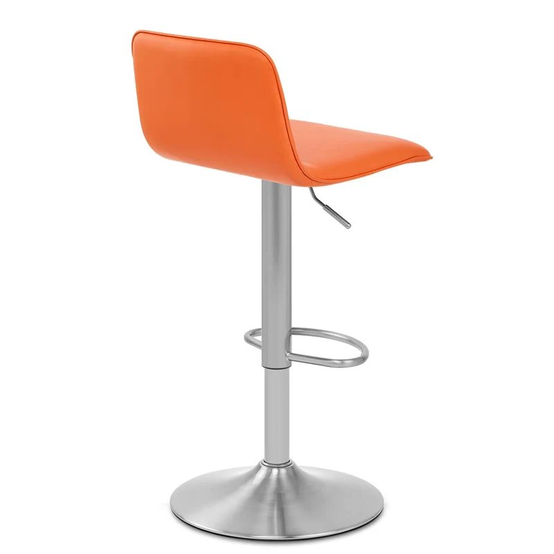 Chaise de Bar Faux Cuir Chrome Brossé - Cape Orange
