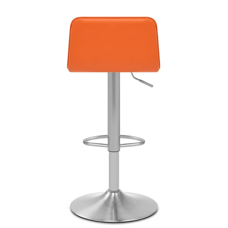Chaise de Bar Faux Cuir Chrome Brossé - Cape Orange