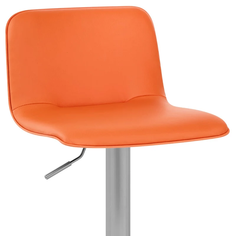 Chaise de Bar Faux Cuir Chrome Brossé - Cape Orange