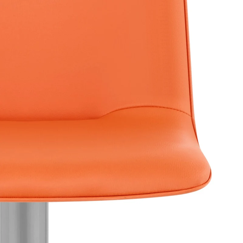 Chaise de Bar Faux Cuir Chrome Brossé - Cape Orange