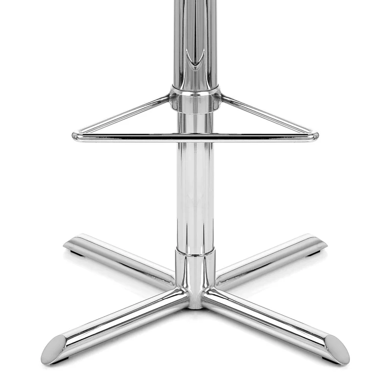 Chaise de Bar Cuir Crouté Chrome - Blade - Noir Noir