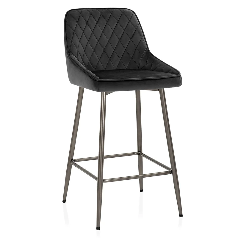 Tabouret de Bar Velours - Brisbane Noir