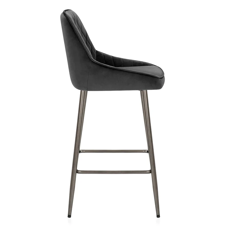 Tabouret de Bar Velours - Brisbane Noir