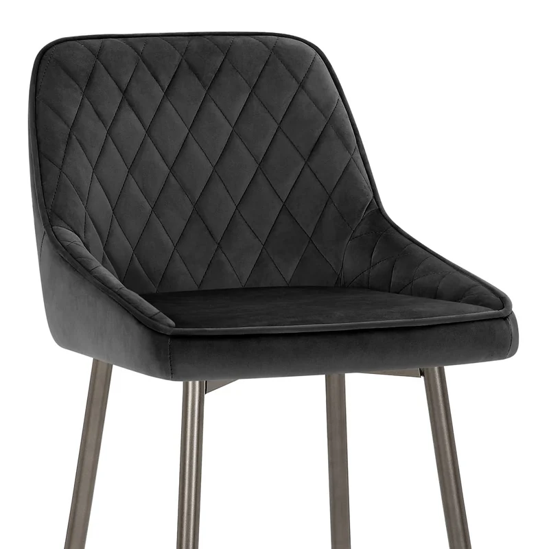 Tabouret de Bar Velours - Brisbane Noir