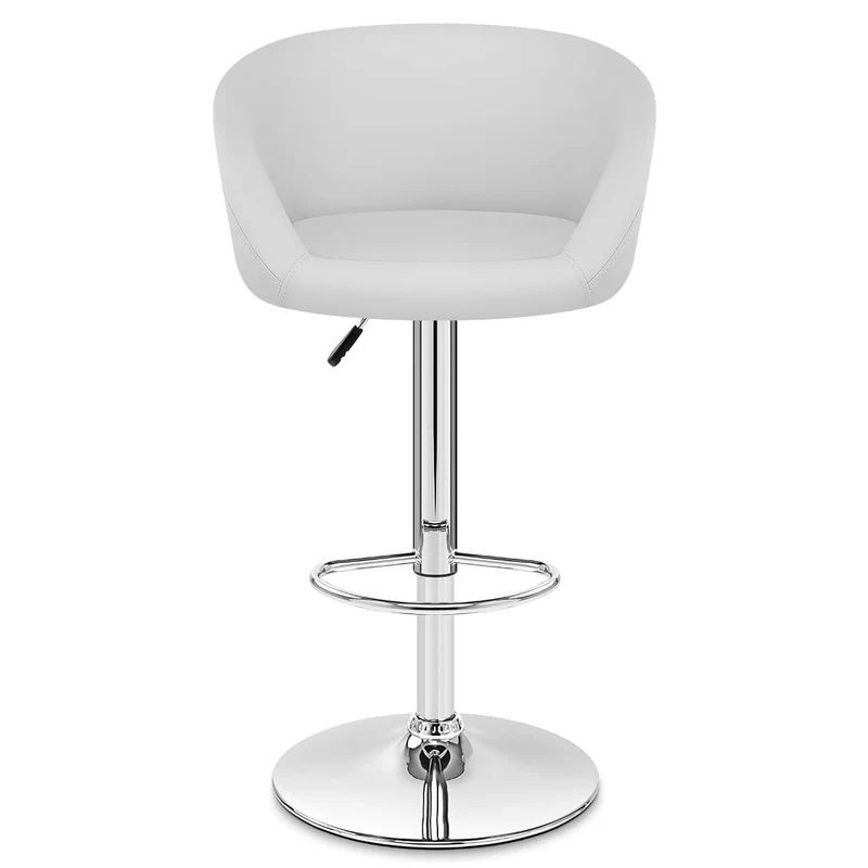 Chaise de Bar Faux Cuir Chrome - Eclipse Blanc