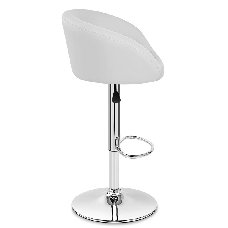Chaise de Bar Faux Cuir Chrome - Eclipse Blanc