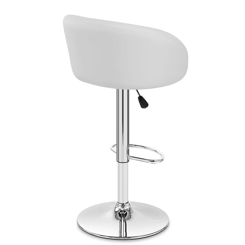 Chaise de Bar Faux Cuir Chrome - Eclipse Blanc