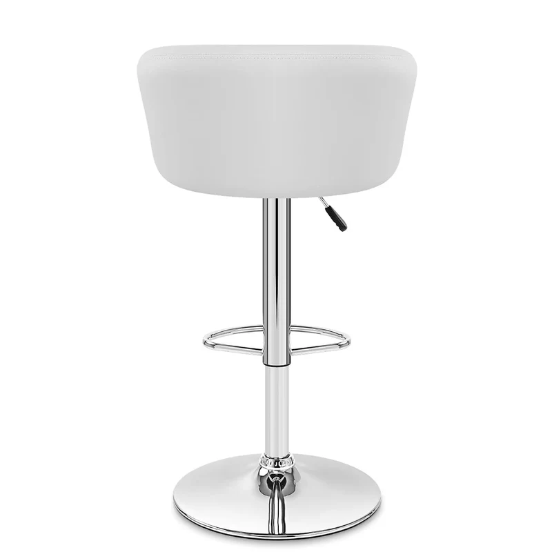 Chaise de Bar Faux Cuir Chrome - Eclipse Blanc