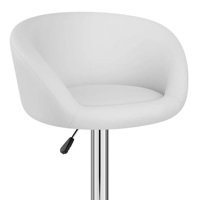 Chaise de Bar Faux Cuir Chrome - Eclipse Blanc