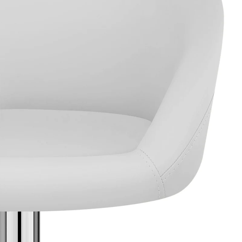 Chaise de Bar Faux Cuir Chrome - Eclipse Blanc