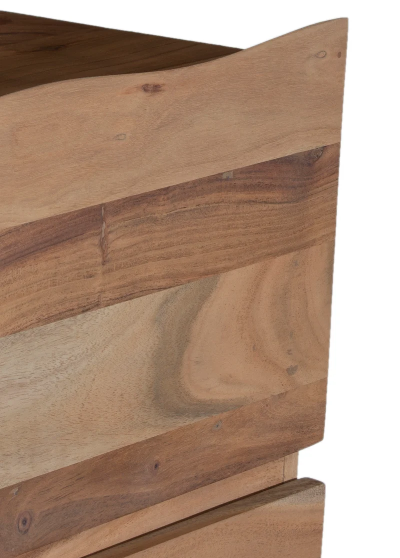 Chiffonnier haut 5 tiroirs en bois massif acacia | Bunting
