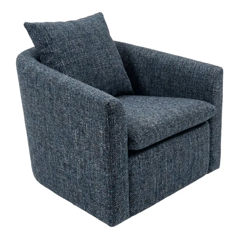 Fauteuil pivotant en tissu et aspect cuir - Evan