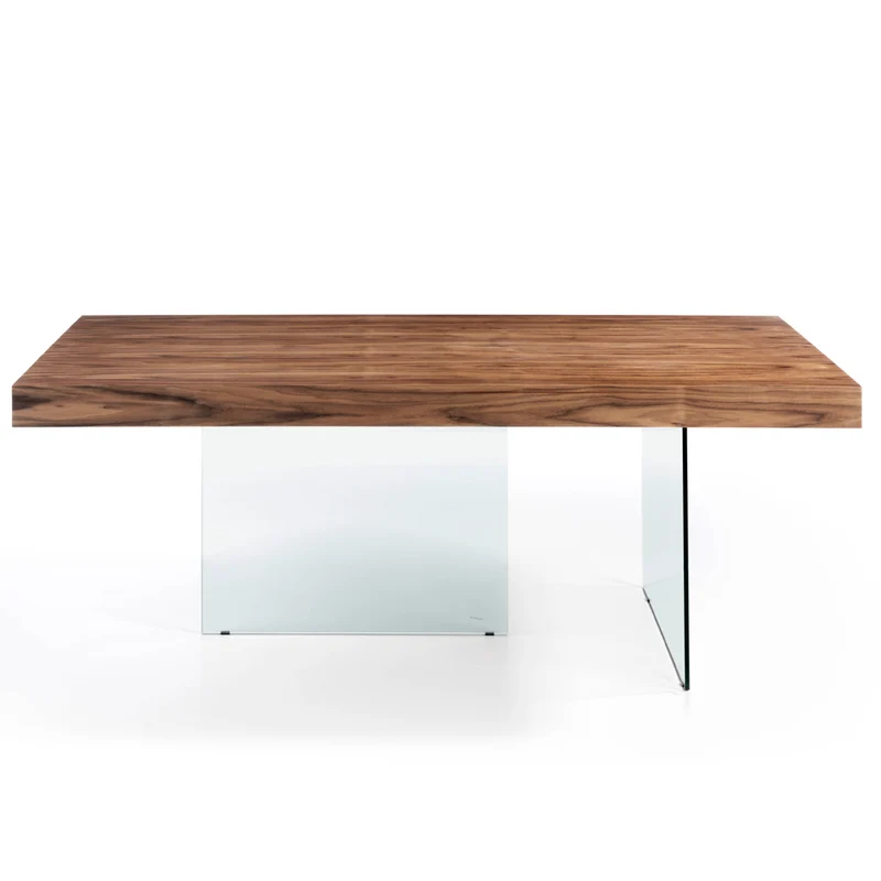 Table de salle à manger design en bois plaqué noyer