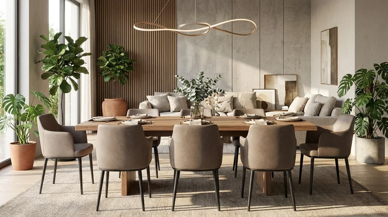 Chaise de salle à manger rembourrée en tissu vison
