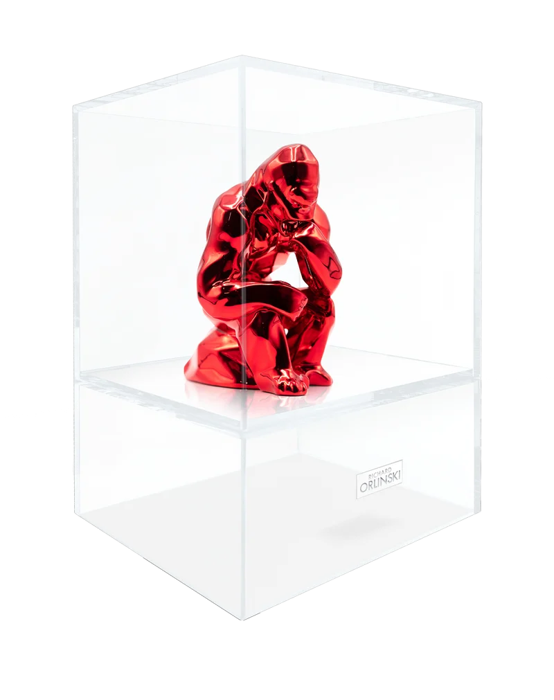 Sculpture Gorille Penseur Richard ORLINSKI + Vitrine