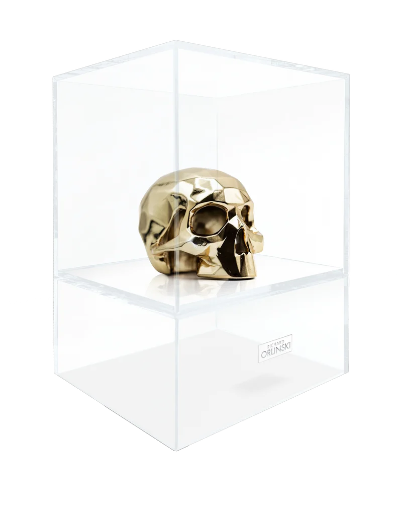 Sculpture Crâne Richard ORLINSKI + Vitrine