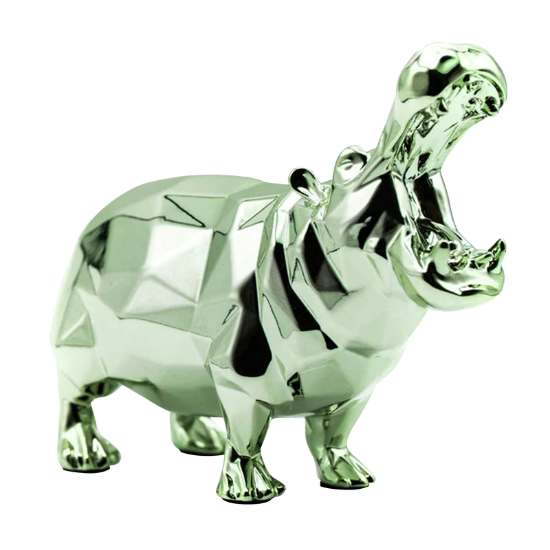 Sculpture Hippopotame Richard ORLINSKI + Vitrine