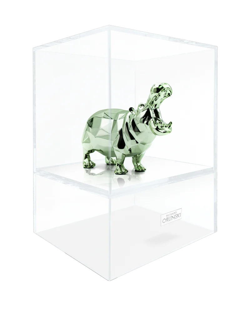 Sculpture Hippopotame Richard ORLINSKI + Vitrine