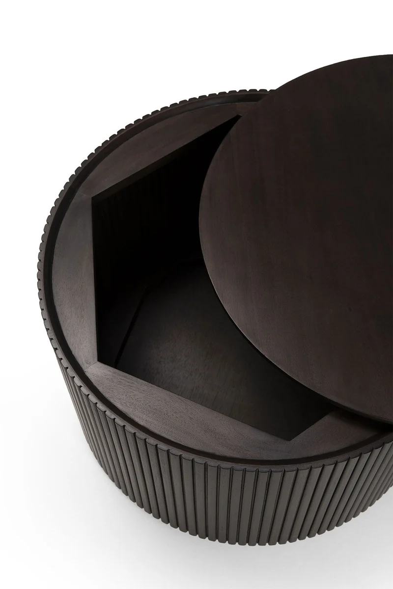 Table basse Ethnicraft - Mahogany Roller Max round (Marron foncé)