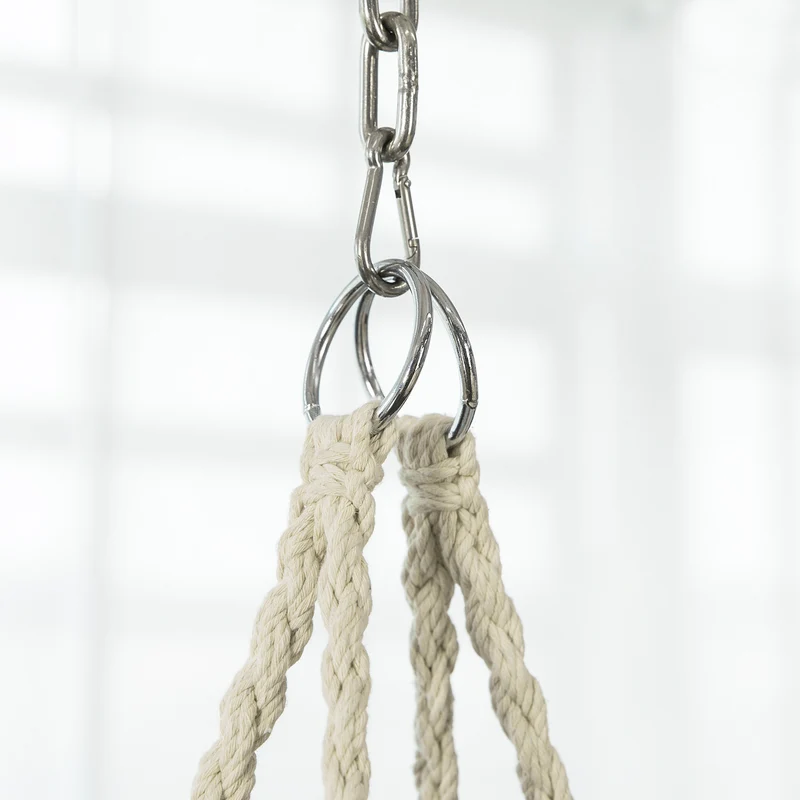 SoBuy OGS42-MI Hamac Suspendu macramé, Fauteuil balançoire Intérieur extérieur