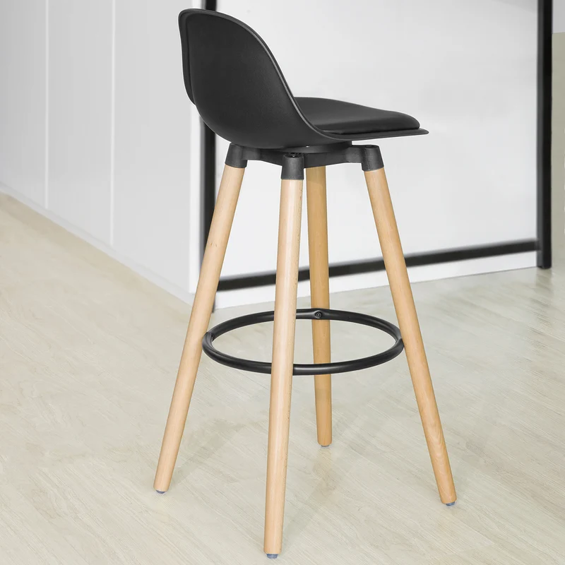 SoBuy FST70-SCH Tabouret de Bar Tabouret Haut Cuisine avec dossier et repose-pieds