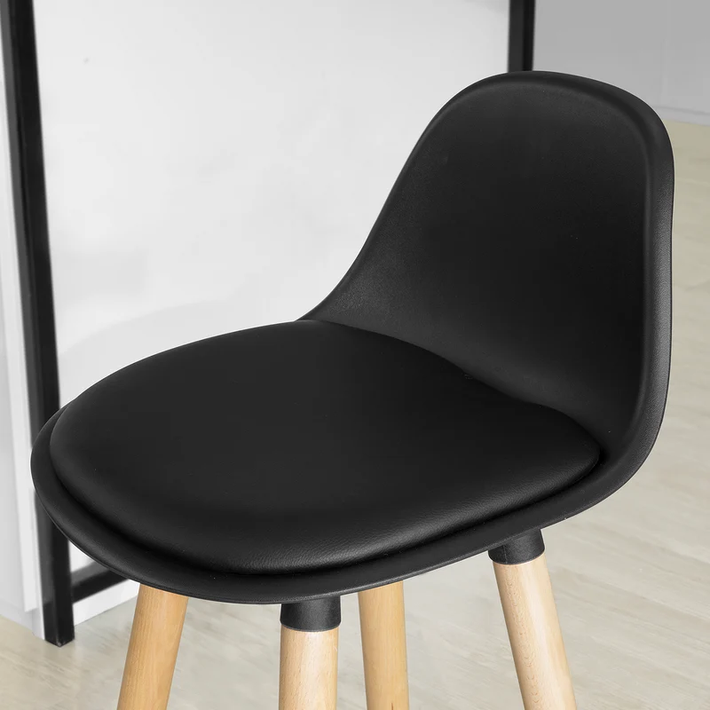 SoBuy FST70-SCH Tabouret de Bar Tabouret Haut Cuisine avec dossier et repose-pieds