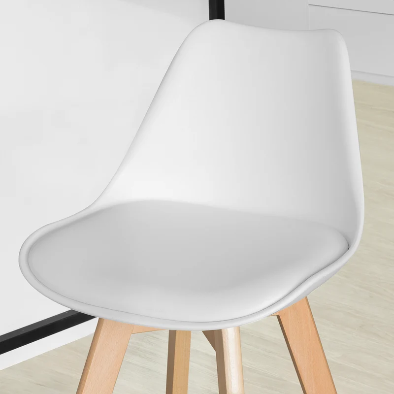 SoBuy FST69-W Tabouret de Bar Tabouret Haut Cuisine avec Dossier et Repose-Pieds
