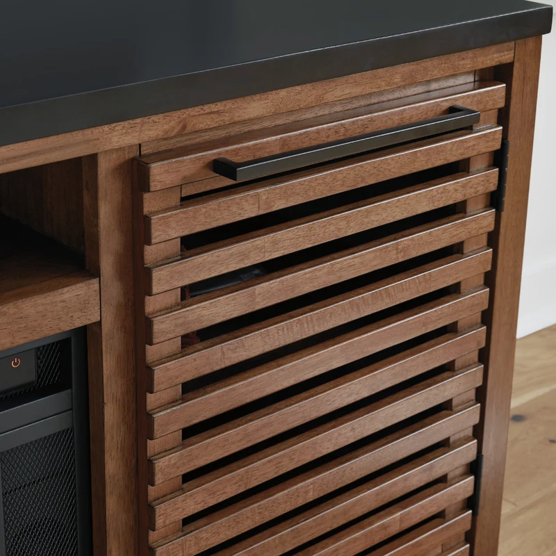 Meuble de télévision XL en bois/MDF bicolore avec 2 portes - Kallari