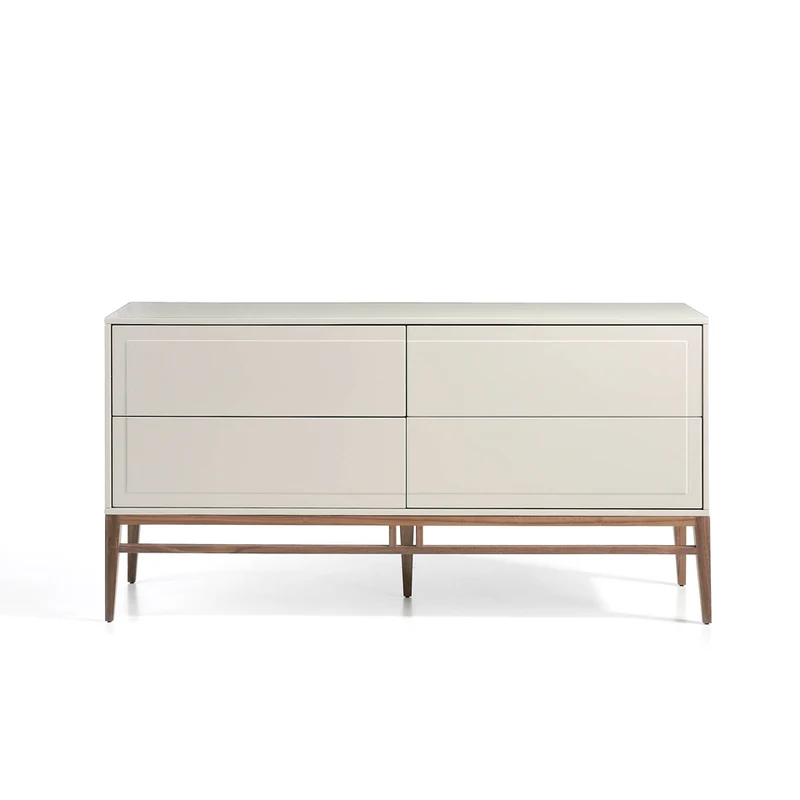 Buffet design laqué avec tiroirs et pieds en bois noyer – Angel Cerda 3074