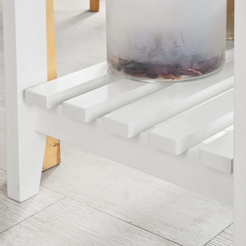 SoBuy FSB04-W Table Console 2 tiroirs et 1 étagère, L85cm x H80cm x P40cm