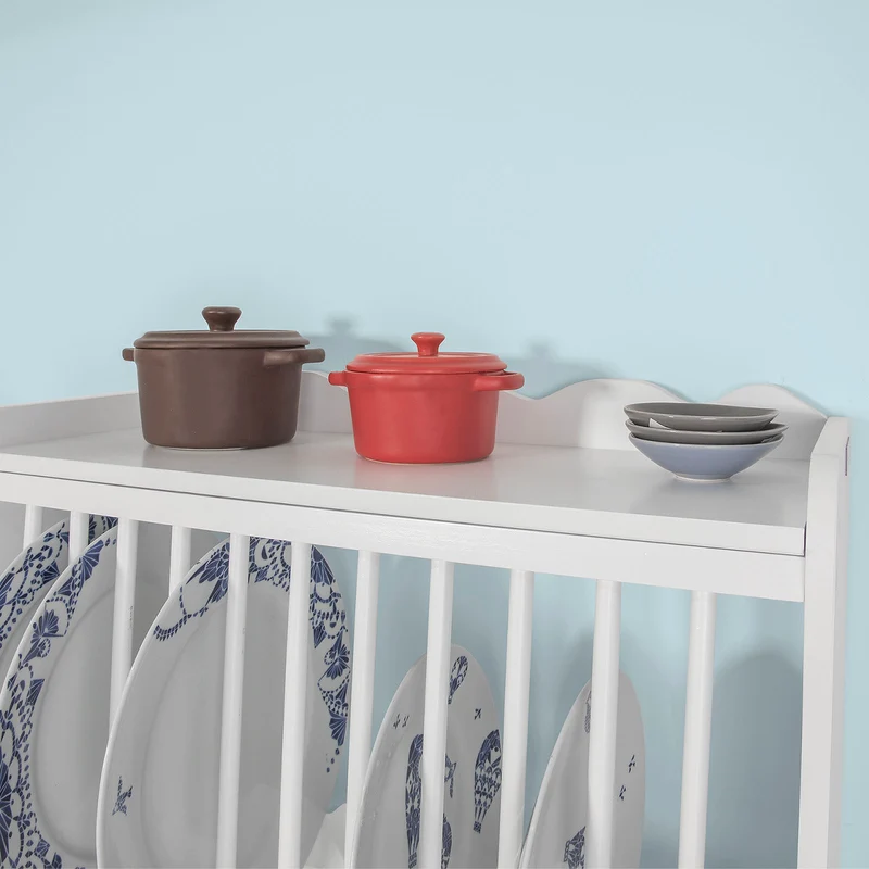 SoBuy FRG275-W Porte-assiettes murale Meuble de rangement d'assiettes mural