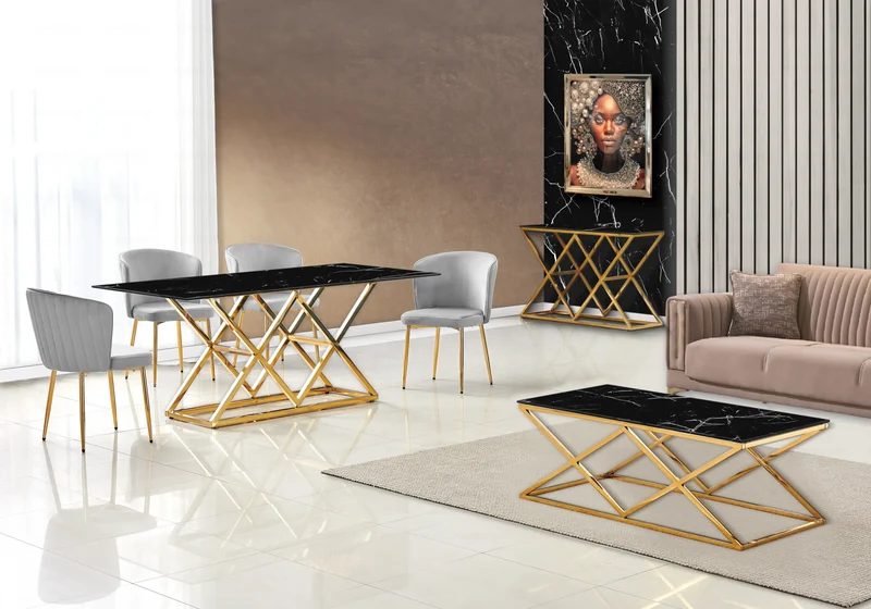 Chaise de salle à manger design en velours gris - Diva x4